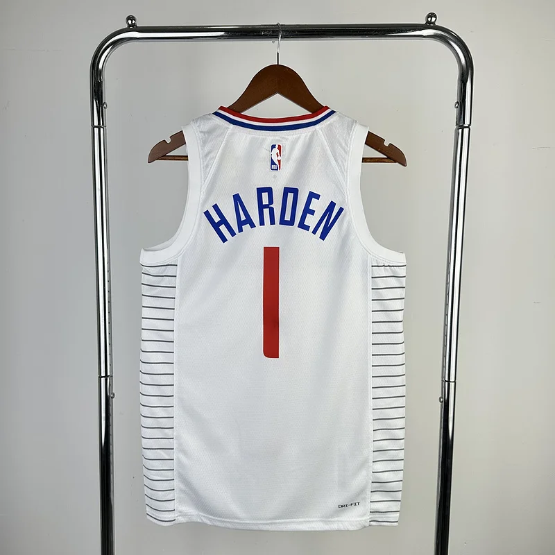 2023 Season   NBA Los Angeles Clippers Basketball jersey   Home   White  #1    HARDEN