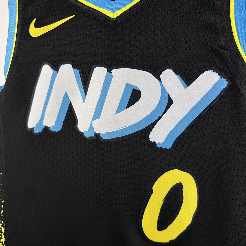 2024 Indiana Pacers Basketball Jersey city version #0 HALIBURTON