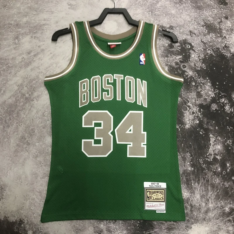 2007 2008 Season MN Hot Print Retro NBA Boston Celtics Basketball Jersey #34 PIERCE