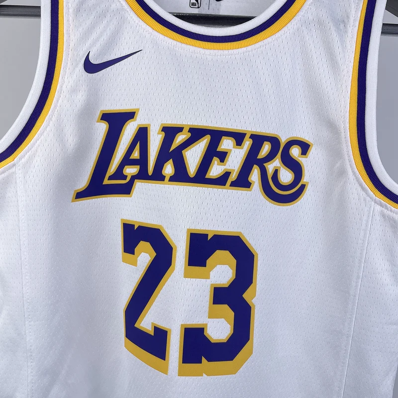 Youth kids Basketball Jersey Los Angeles Lakers White #23 JAMES