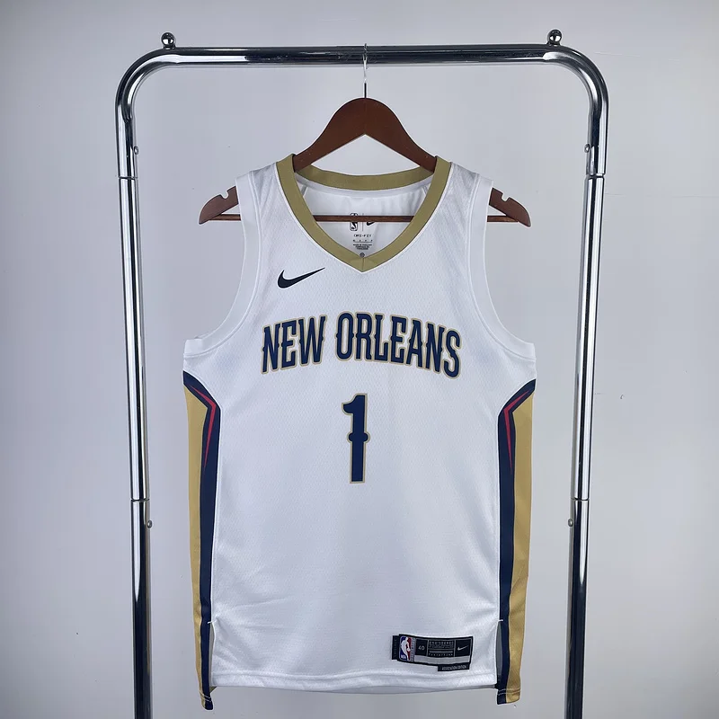 2023  New Orleans Pelicans Basketball jersey   Home   White  #1  WILLIAMSON