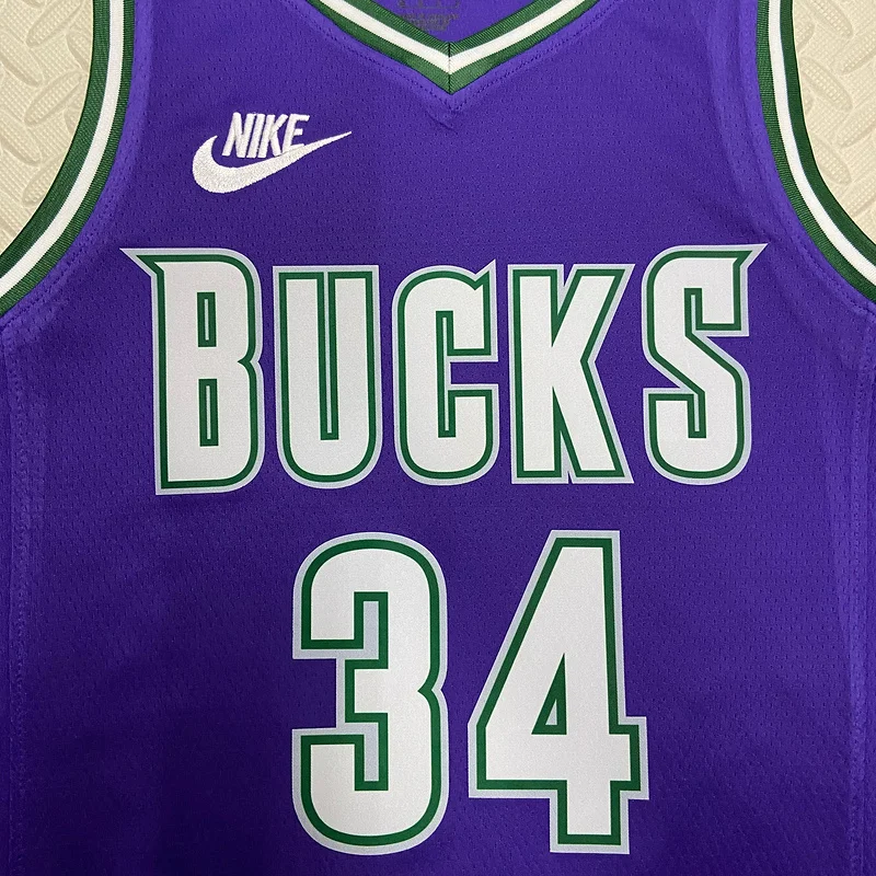 2023 Season NBA Milwaukee Bucks Basketball jersey Retro #34 Antetokounmpo