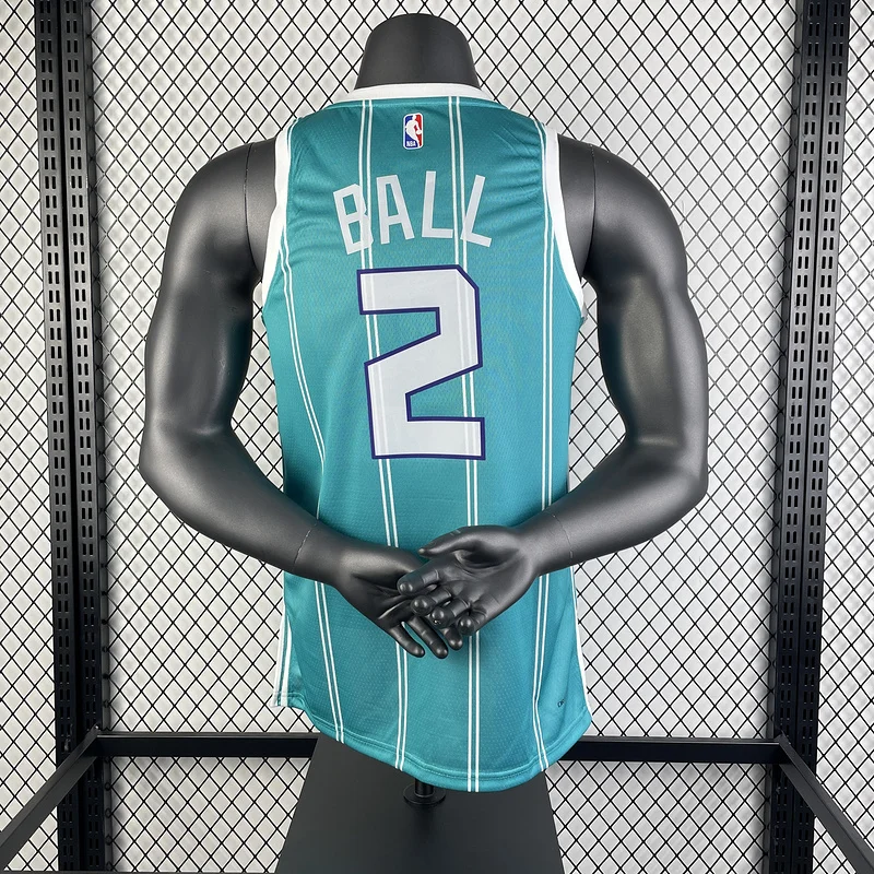 2023  Charlotte Hornets Basketball Jersey   Aawy  Blue  #2  BALL