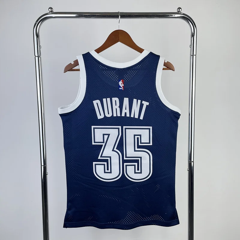 2015 2016 Mitchell Ness Hot Print Retro NBA Oklahoma City Thunder Basketball Jersey Blue #35 DURANT