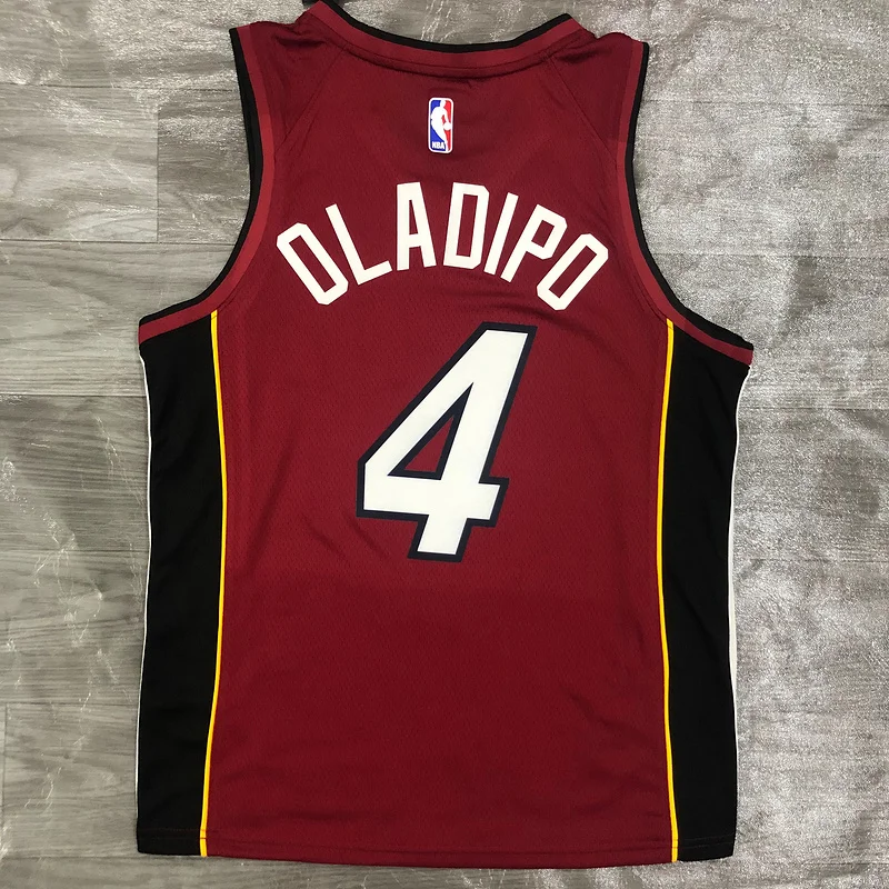 2021 Season NBA Miami Heat basketball jersey Jordan V-neck maroon red #4 OLADIPO