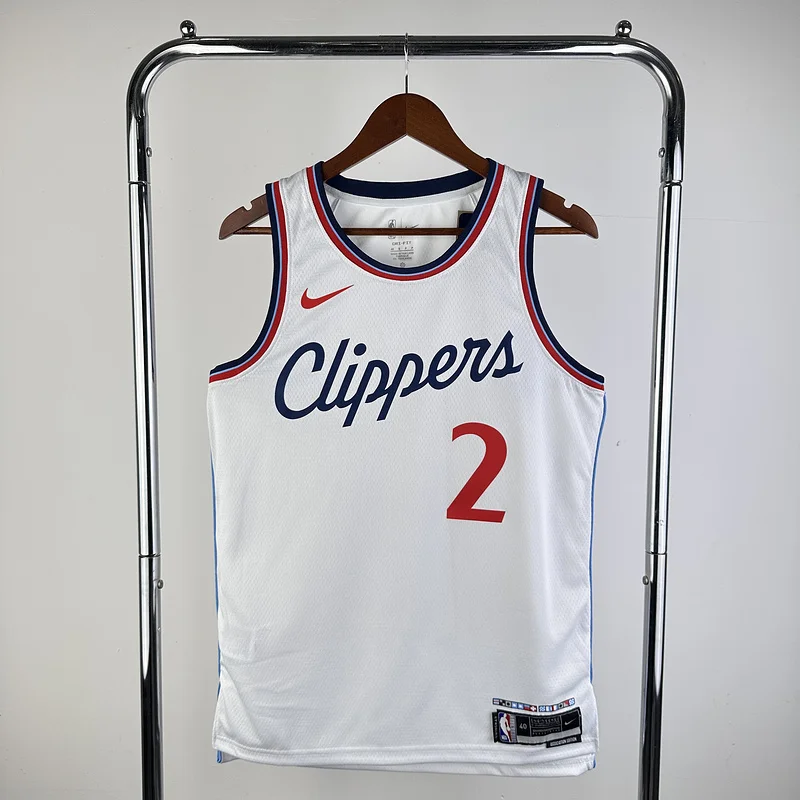 2025 Season  NBA Los Angeles Clippers Basketball jersey   Home   White  #2   LEONARD