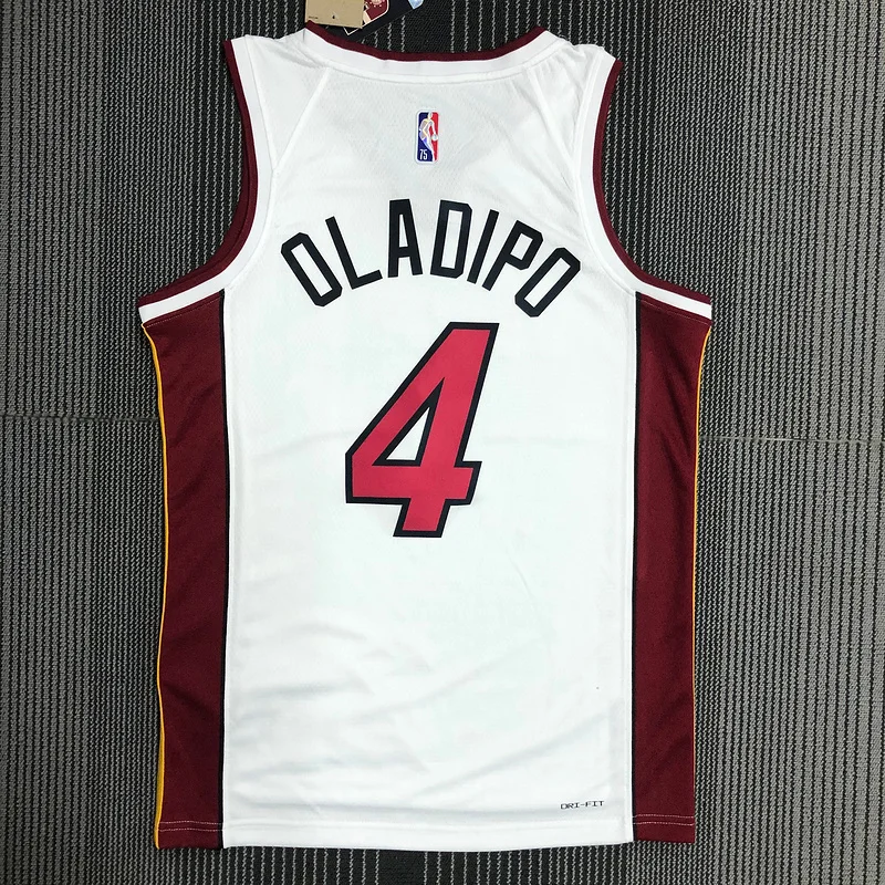 75th anniversary NBA Miami Heat basketball jersey White #4 OLADIPO