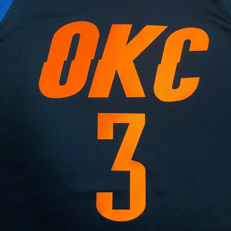 NBA Oklahoma City Thunder Basketball Jersey Blue stripe #3 PAUL