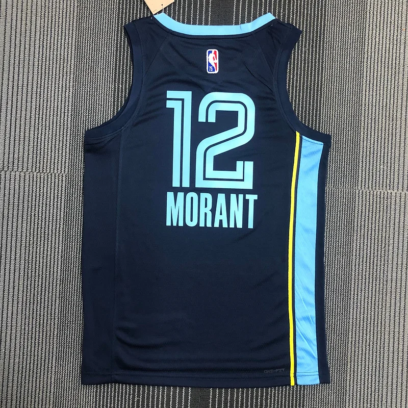 75th anniversary NBA Memphis Grizzlies Basketball Jersey Blue #12 MORANT