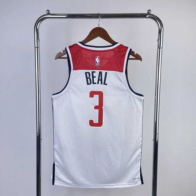 2023  Washington Wizards Basketball Jersey   Home  White  #3    BEAL