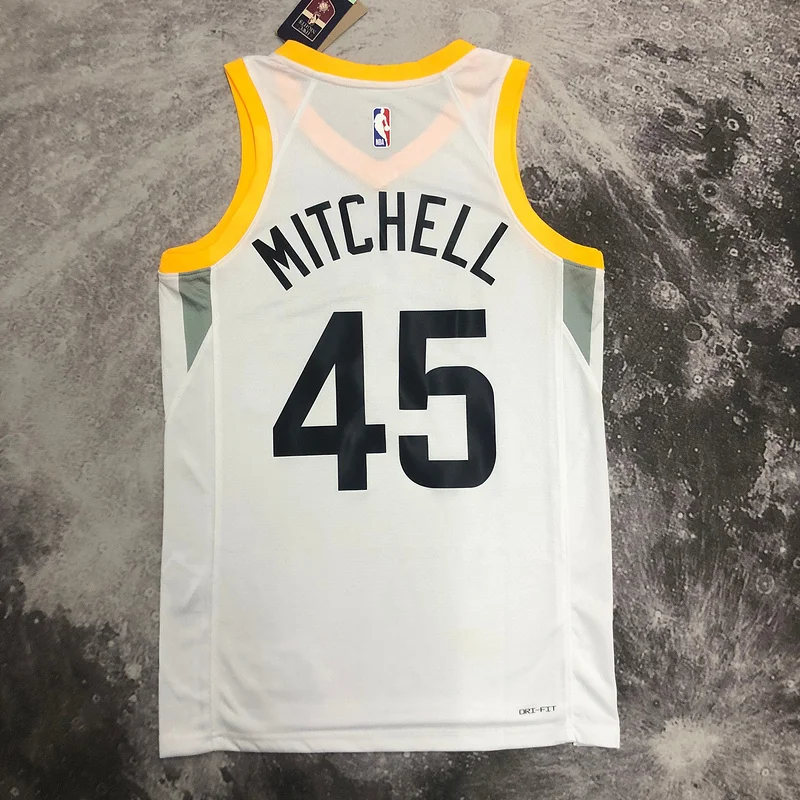 2023 Utah Jazz Basketball Jersey Home White #45 MITCHELL