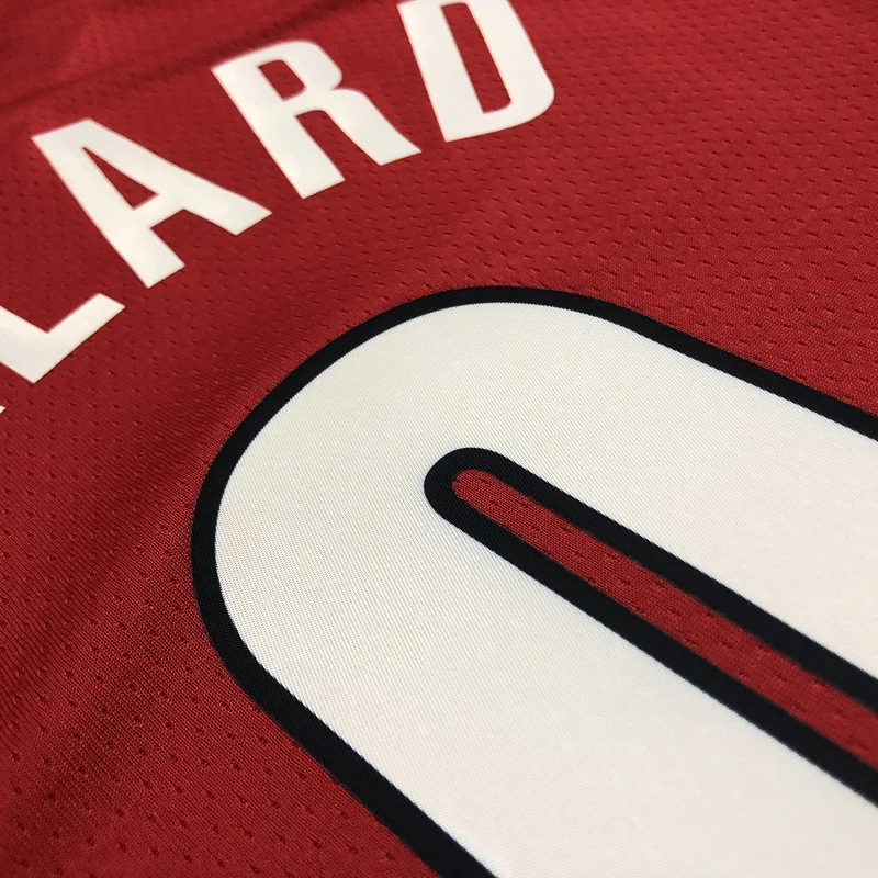 Portland Trail Blazers Basketball Jersey Red Jordan Style #0 LILIARD