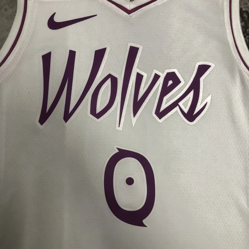 Minnesota Timberwolves Basketball Jersey white pink #0 RUSSELL