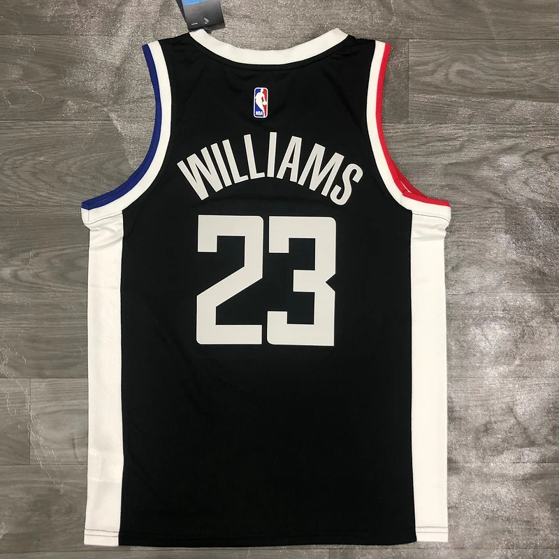 2021 Season NBA Los Angeles Clippers Basketball jersey  city version   Latin   Black  #23   WILLIAMS