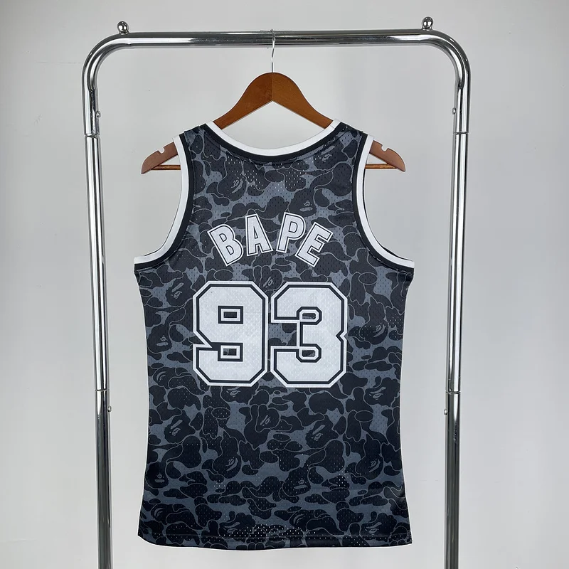 BAPE×M&N Co-branded Brooklyn Nets Basketball jersey Black #93