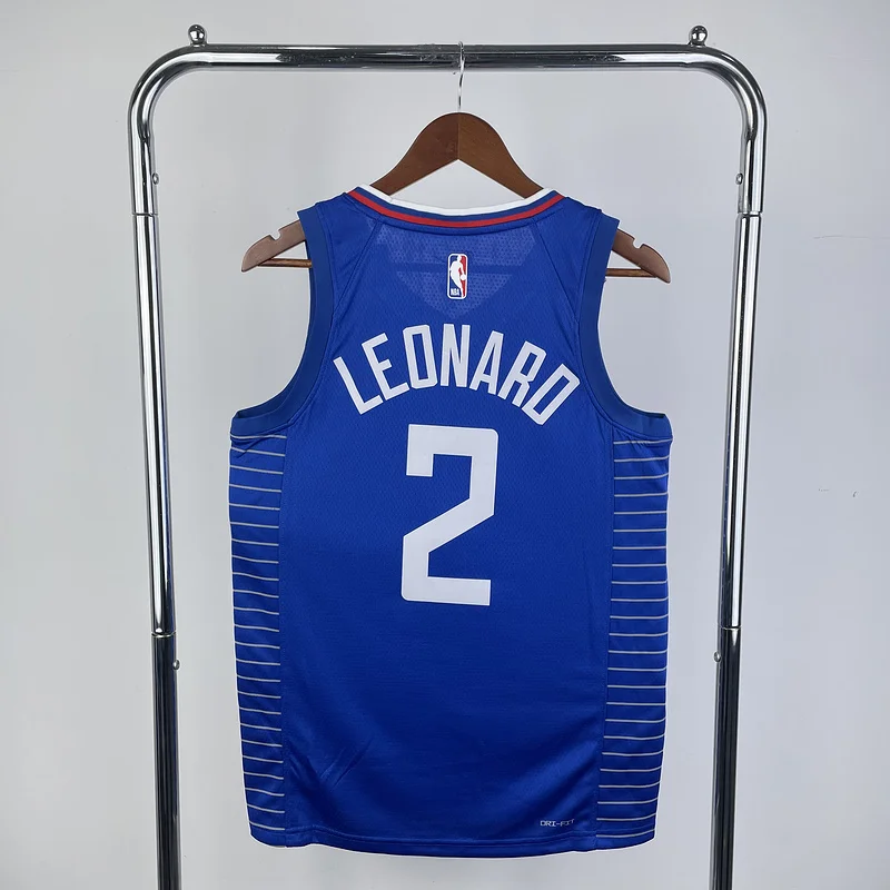 2023 Season   NBA Los Angeles Clippers Basketball jersey   Aawy   Blue  #2   LEONARD