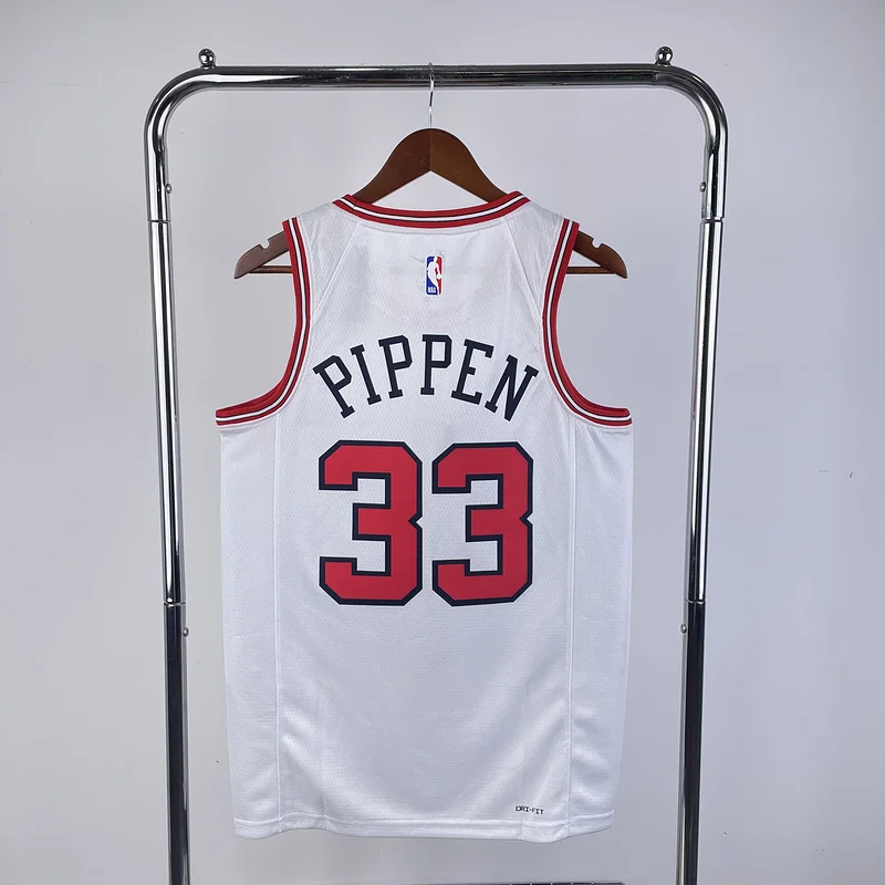 2023 Season NBA Chicago Bulls Basketball jersey white #33 PIPPEN