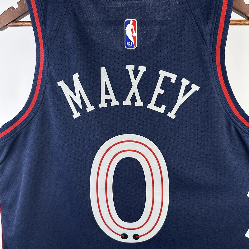 2024 Season NBA Philadelphia 76ers Basketball Jersey city version #0 MAXEY