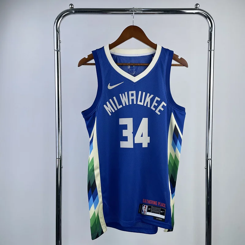 2023 Season NBA Milwaukee Bucks Basketball jersey city version #34