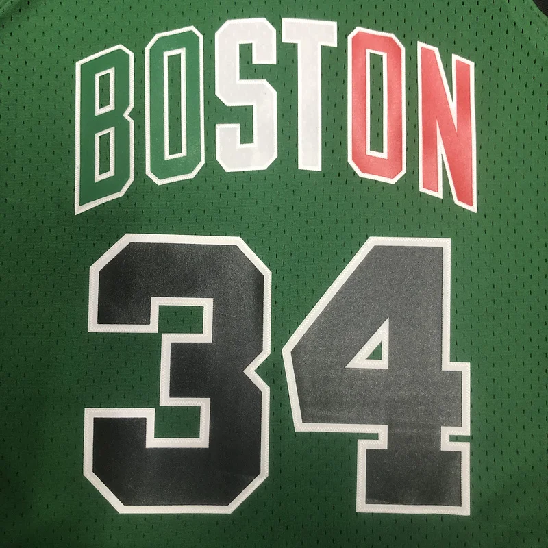 MN Hot Print Retro Boston Celtics Basketball Jersey italian race #34 PIERCE