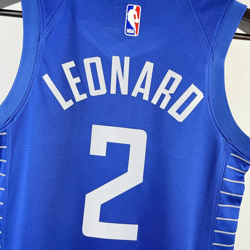 Youth kids Basketball Jersey Los Angeles Clippers Blue #2 LEONARD