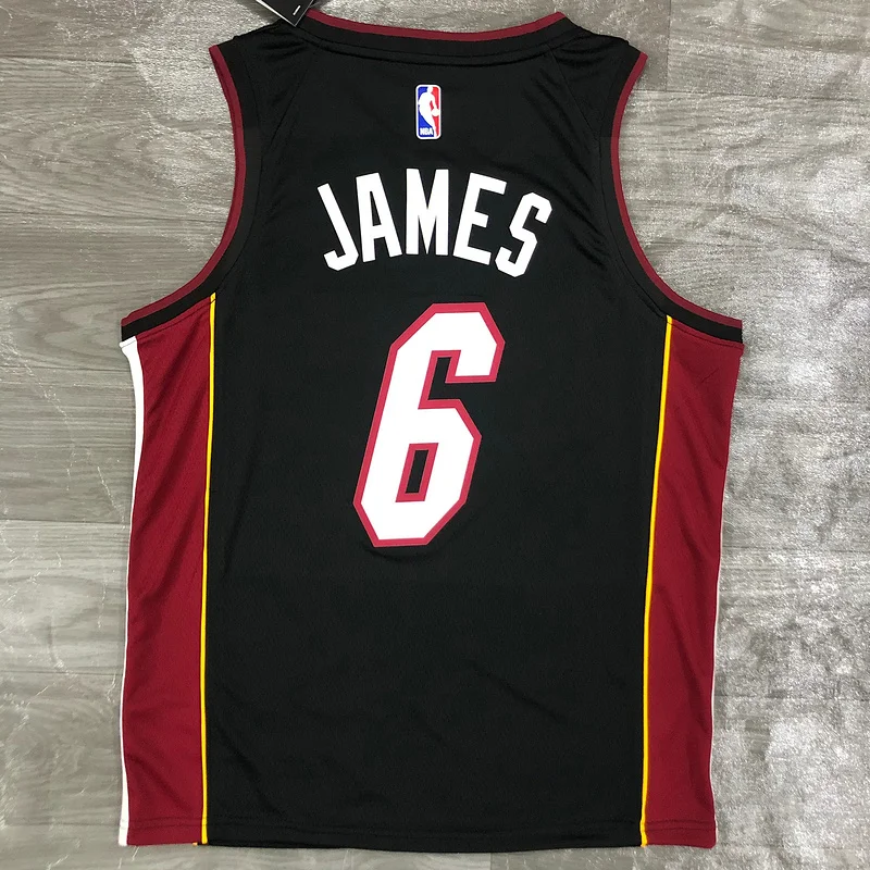 NBA Miami Heat basketball jersey V-neck Black #6 JAMES