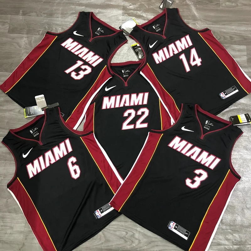 NBA Miami Heat basketball jersey V-neck Black #6 JAMES