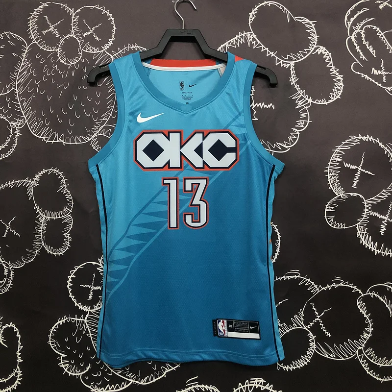 2019 NBA Oklahoma City Thunder Basketball Jersey city version #13 GEORGE