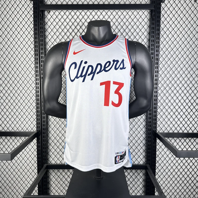 2025 Season  NBA Los Angeles Clippers Basketball jersey   Home   White  #13   GEORGE