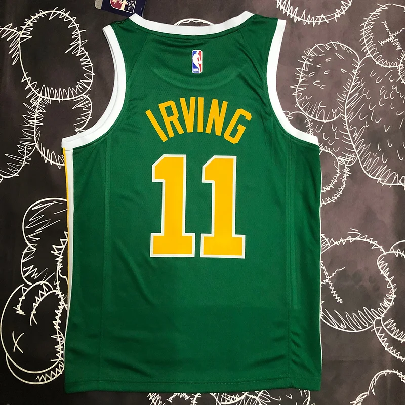 NBA Boston Celtics Basketball Jersey Green Gold #11 IRVING