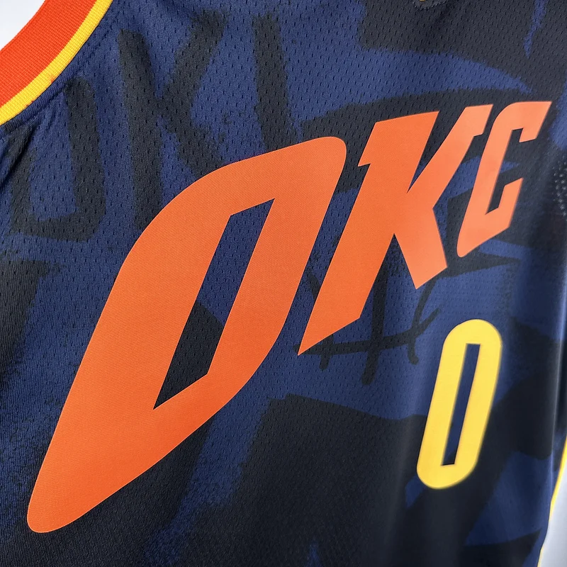 2024 NBA Oklahoma City Thunder Basketball Jersey city version #0 WESTBROOK