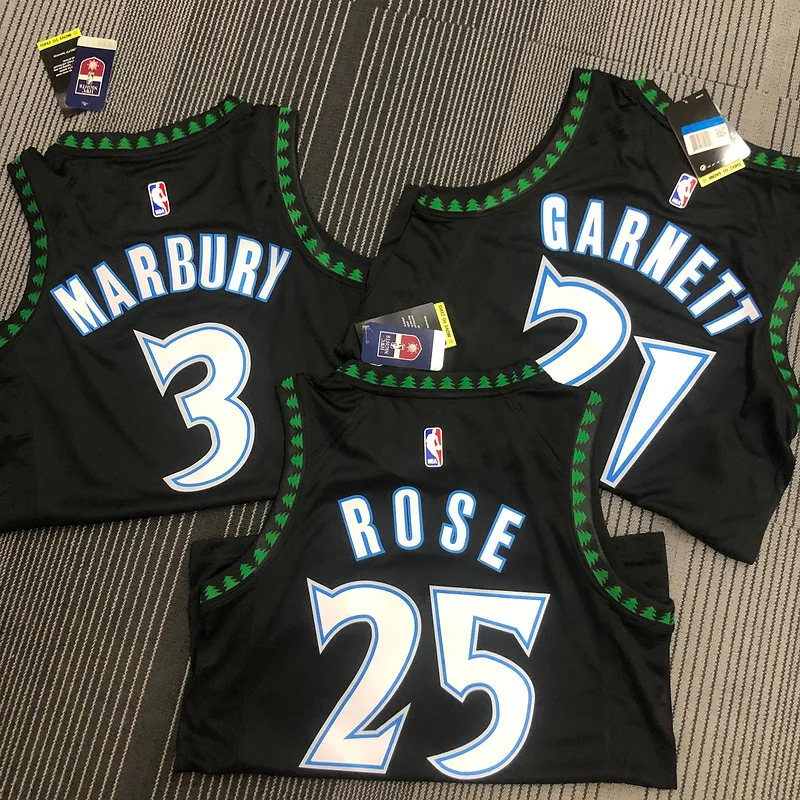 2018 Retro Minnesota Timberwolves Basketball Jersey Black #25 ROSE