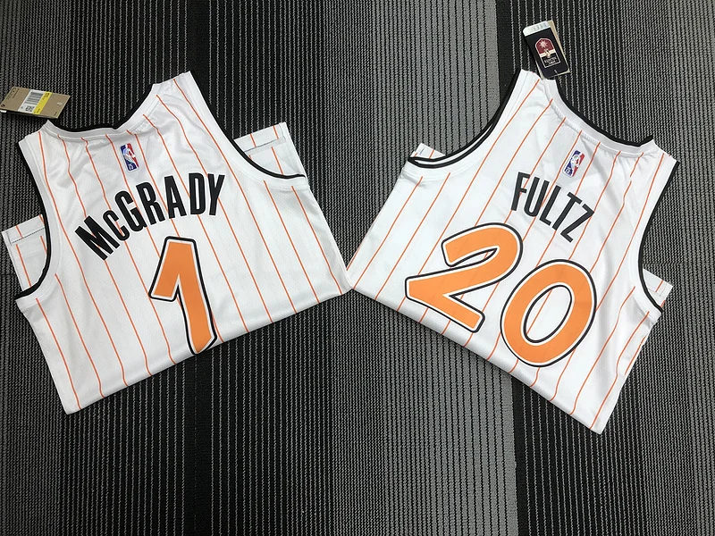 75th anniversary Orlando Magic Basketball Jersey White Orange #1 McGrady