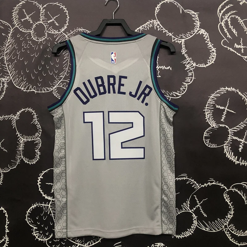 2019   Charlotte Hornets Basketball Jersey    Gray  #12  OUBRE JR