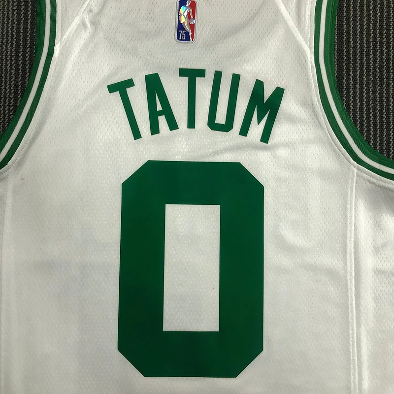 75th anniversary NBA Boston Celtics Basketball Jersey White #0 TATUM