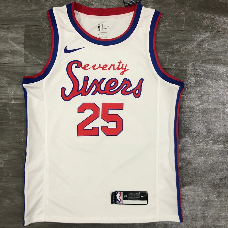 2021 Season NBA Philadelphia 76ers Basketball Jersey Retro limited #25 SIMMONS