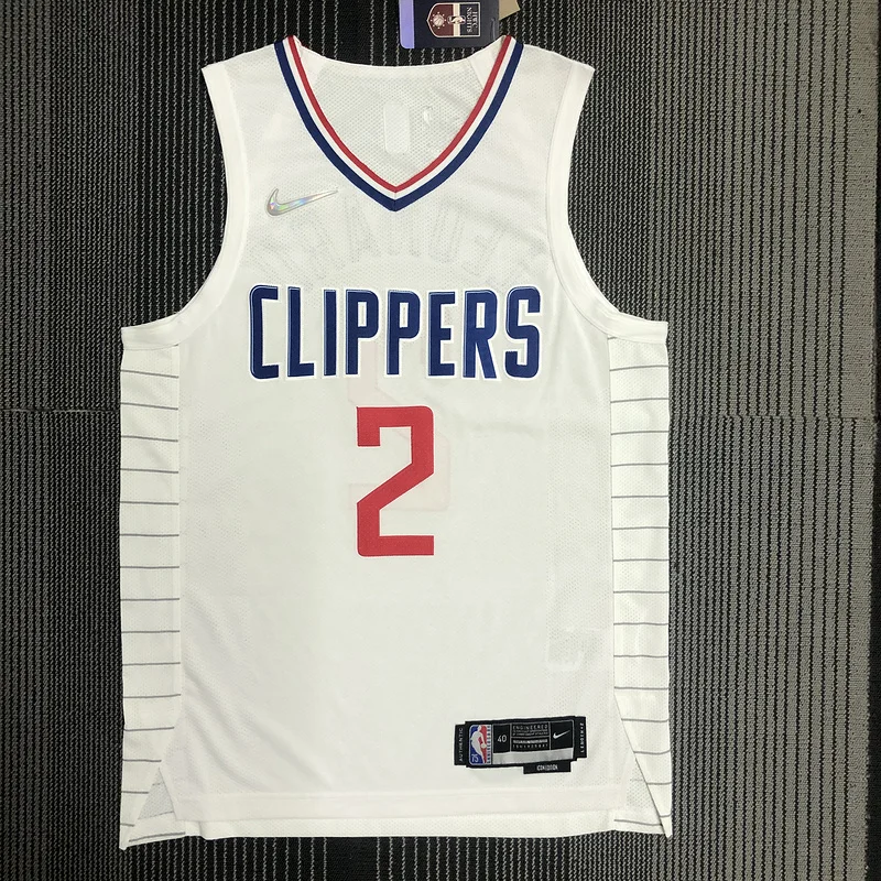 AU player version NBA Los Angeles Clippers Basketball jersey     White  #2   LEONARD