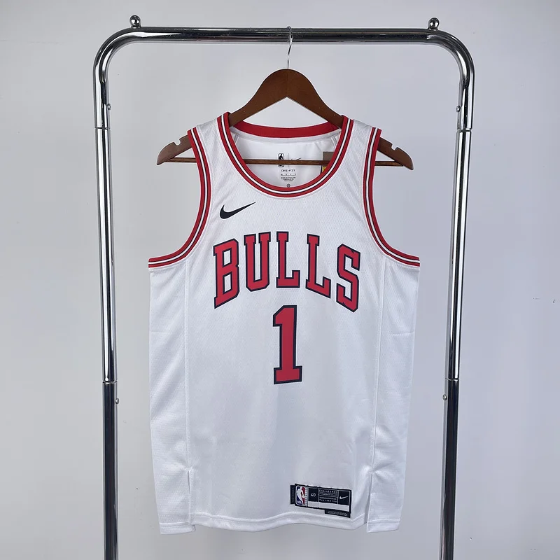 2023 Season NBA Chicago Bulls Basketball jersey white #1 ROSE