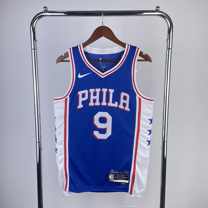 2023 Season NBA Philadelphia 76ers Basketball Jersey Away Blue #9 OUBRE JR