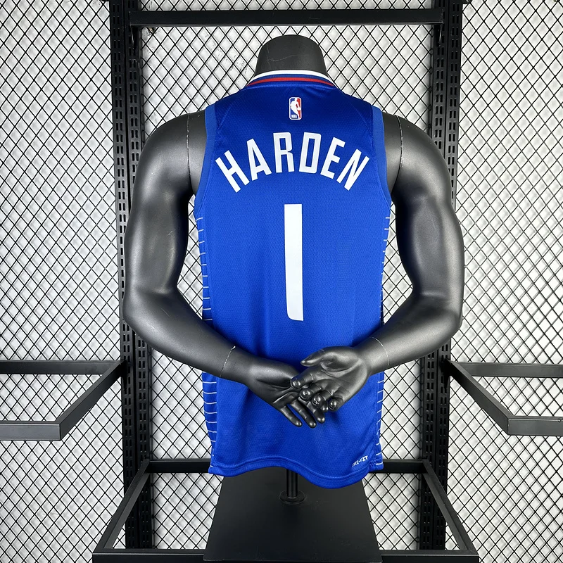 2023 Season   NBA Los Angeles Clippers Basketball jersey   Aawy   Blue  #1    HARDEN