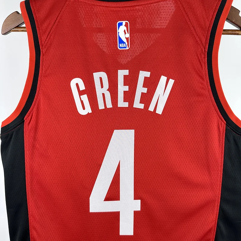 2023 Houston Rockets Basketball Jersey Aawy Red #4 GREEN