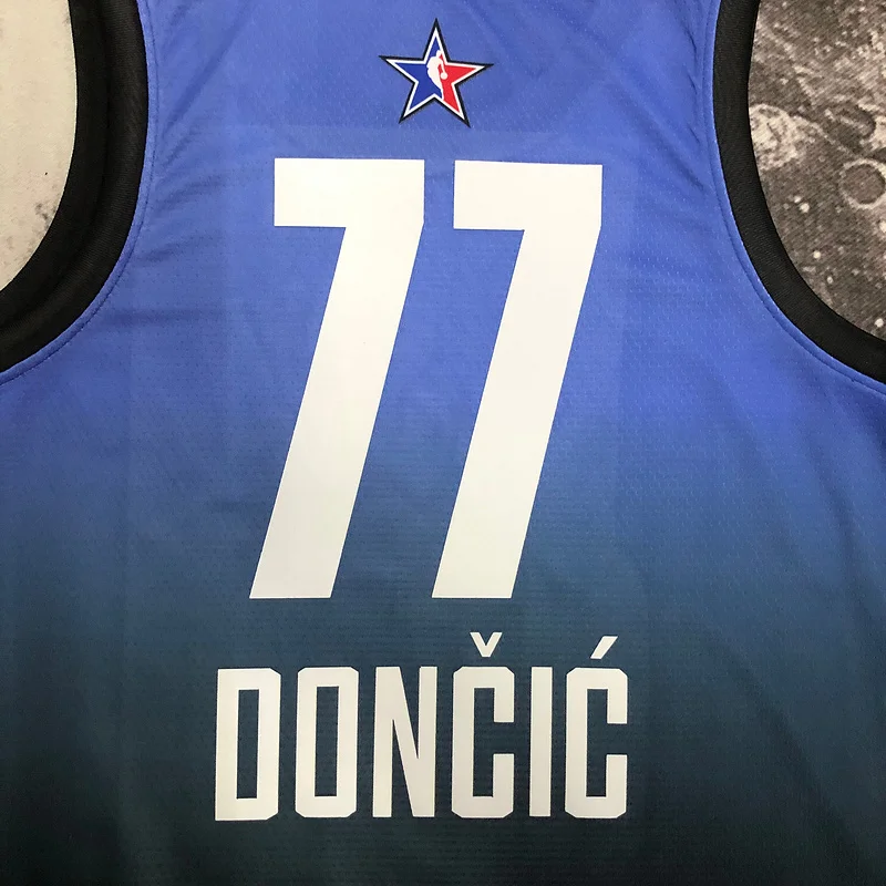 2023 Season NBA Dallas Mavericks basketball jersey All-Star Blue #77 DONCIC