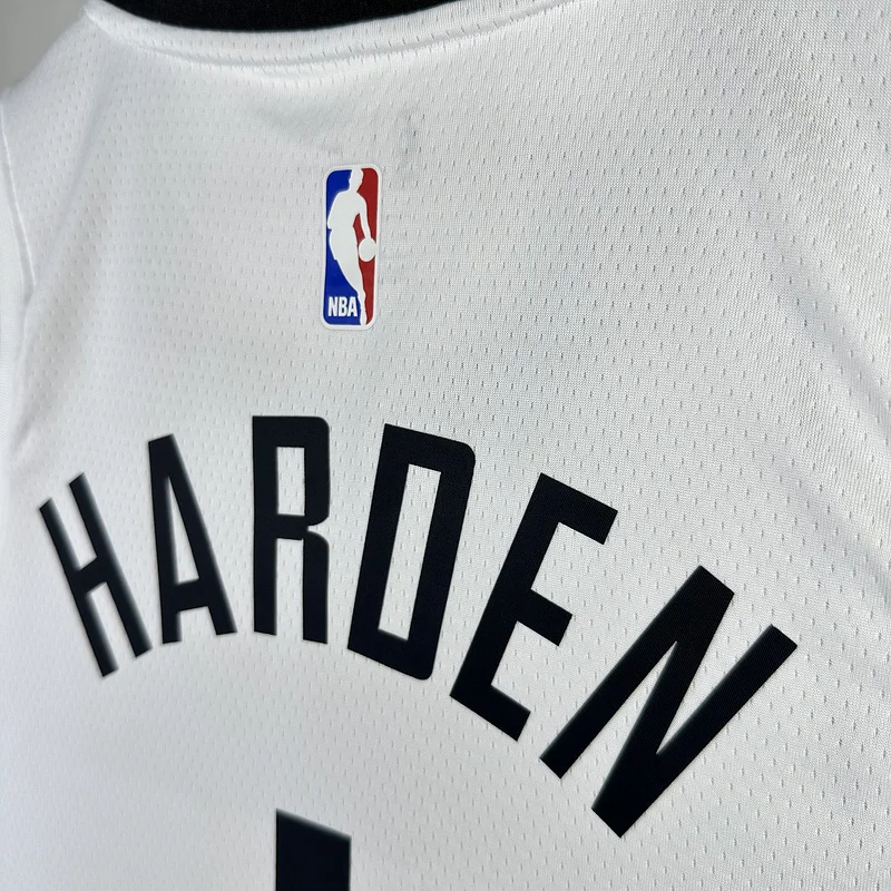 2021 Season  NBA Los Angeles Clippers Basketball jersey   Latin   White  #1    HARDEN