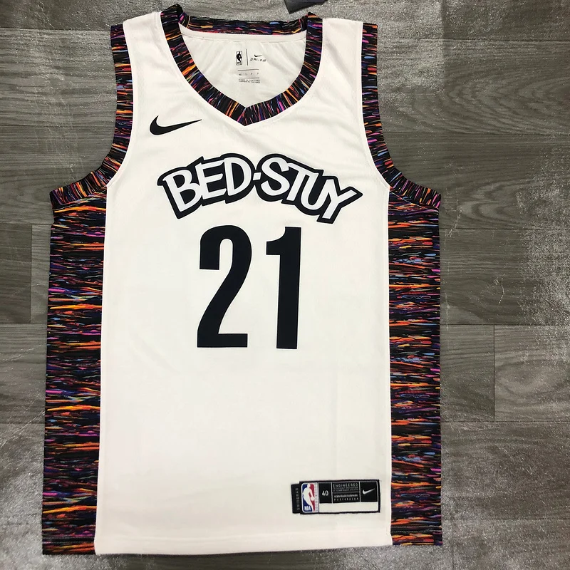 20 Brooklyn Nets Basketball jersey city version Camouflage White #21 CLOWNEY