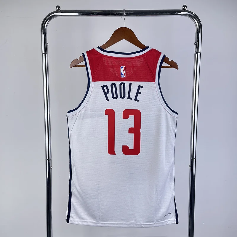 2023  Washington Wizards Basketball Jersey   Home   White #13  POOLE