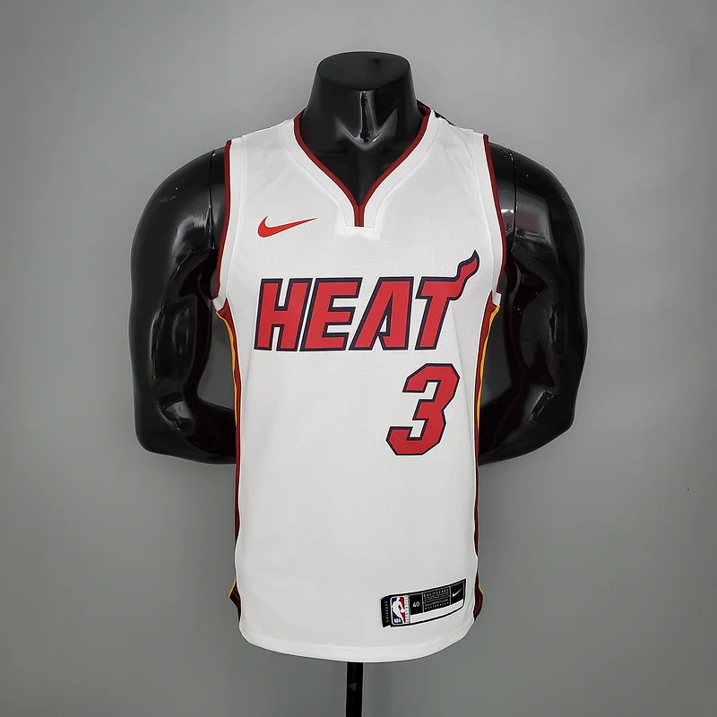 NBA Miami Heat basketball jersey V-neck White #3 WADE