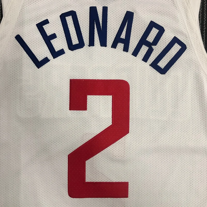 AU player version NBA Los Angeles Clippers Basketball jersey     White  #2   LEONARD