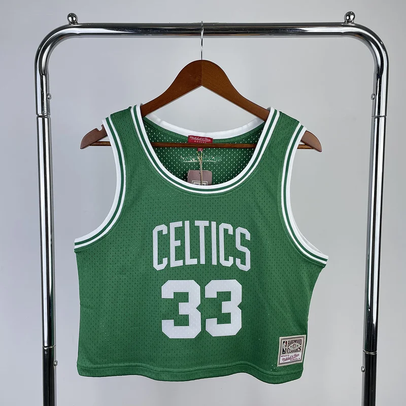 Mitchell Ness Women Retro Boston Celtics Basketball Jersey Green #33 BIRD