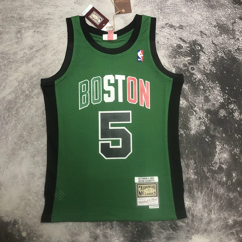 MN Hot Print Retro Boston Celtics Basketball Jersey italian race #5 GARNETT