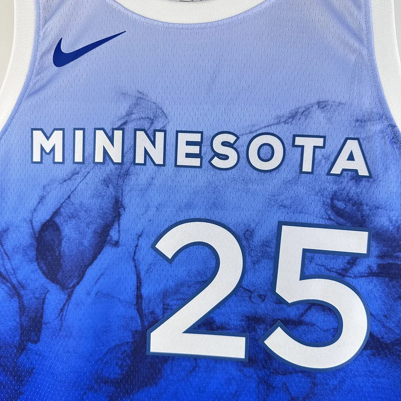 2024 Minnesota Timberwolves Basketball Jersey city version #25 ROSE